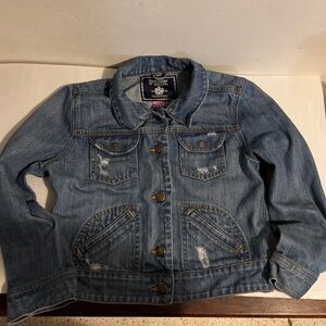 PINK Victoria Secret distressed Denim Jacket Small P